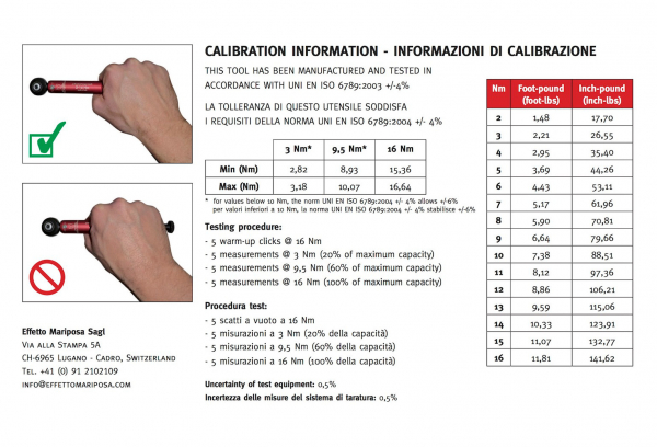 Clé Dynamométrique Effetto Mariposa Giustaforza II 2-16 Nm Deluxe â Image 6