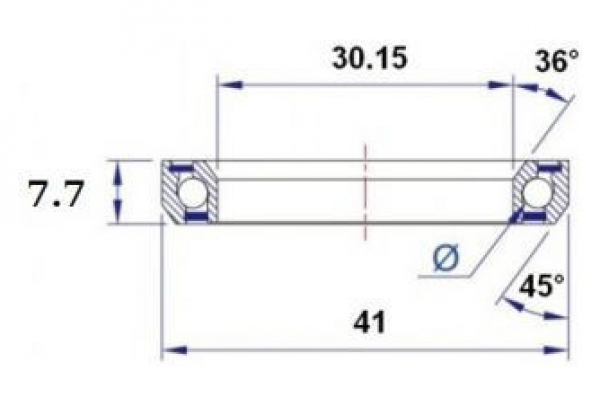 Roulement De Direction Black Bearing B11 30.15 X 41 X 7.7 Mm 36°/45 – Image 2