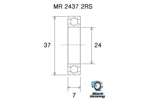 Roulement Black Bearing Céramique MR-2437-2RS 24 X 37 X 7 Mm – Image 2