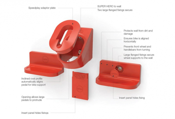 Support Mural De Vélo Cycloc Superhero Noir – Image 2